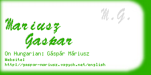mariusz gaspar business card